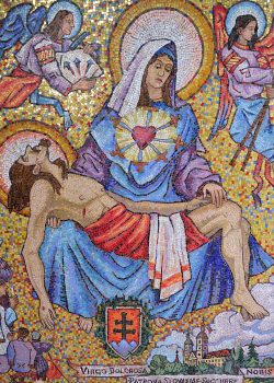 mosaic art from the annunciation curch in Nazareth, Israel