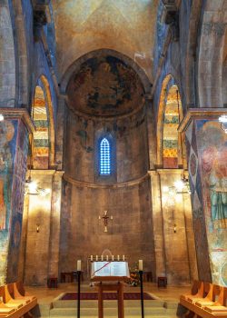 Interior of the Benedictine monastery of the Resurrection in Abu Ghosh, Israel