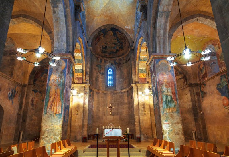 Interior of the Benedictine monastery of the Resurrection in Abu Ghosh, Israel