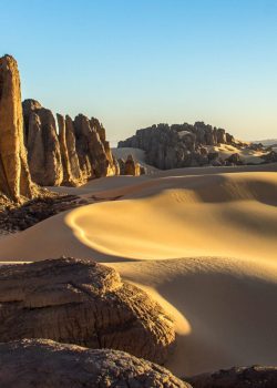 Sunset in the Rocky Algerian Desert -Tassili of Hoggar