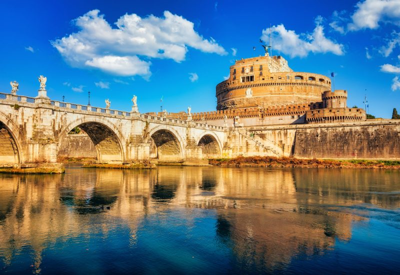 Saint,Angel,Castle,And,Bridge,Over,The,Tiber,River,In